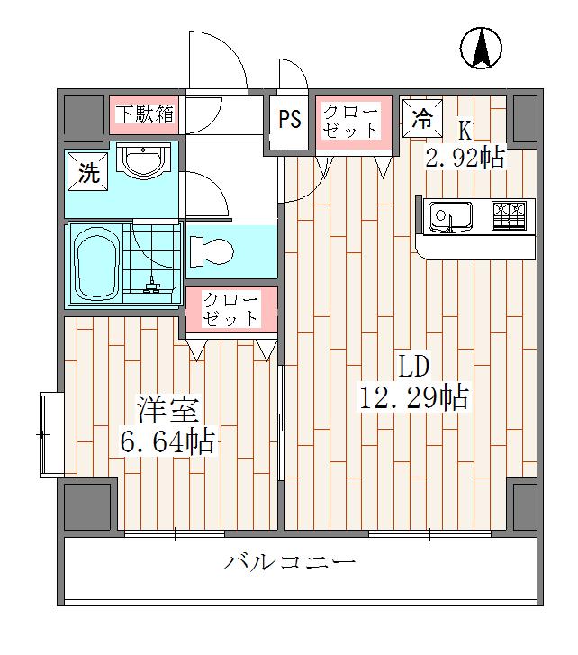 フェリーチェ2939(1LDK/5階)の間取り写真