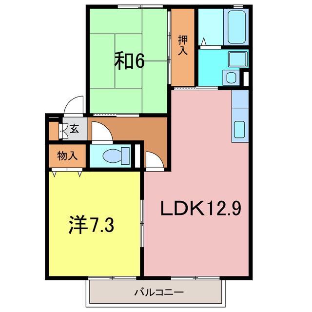 さくらハウス(2LDK/1階)の間取り写真