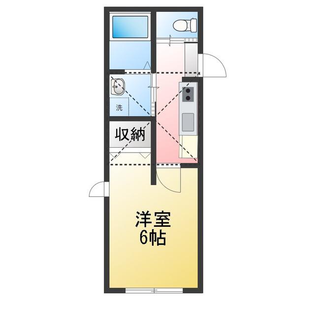 南矢名Mアパート(1K/2階)の間取り写真