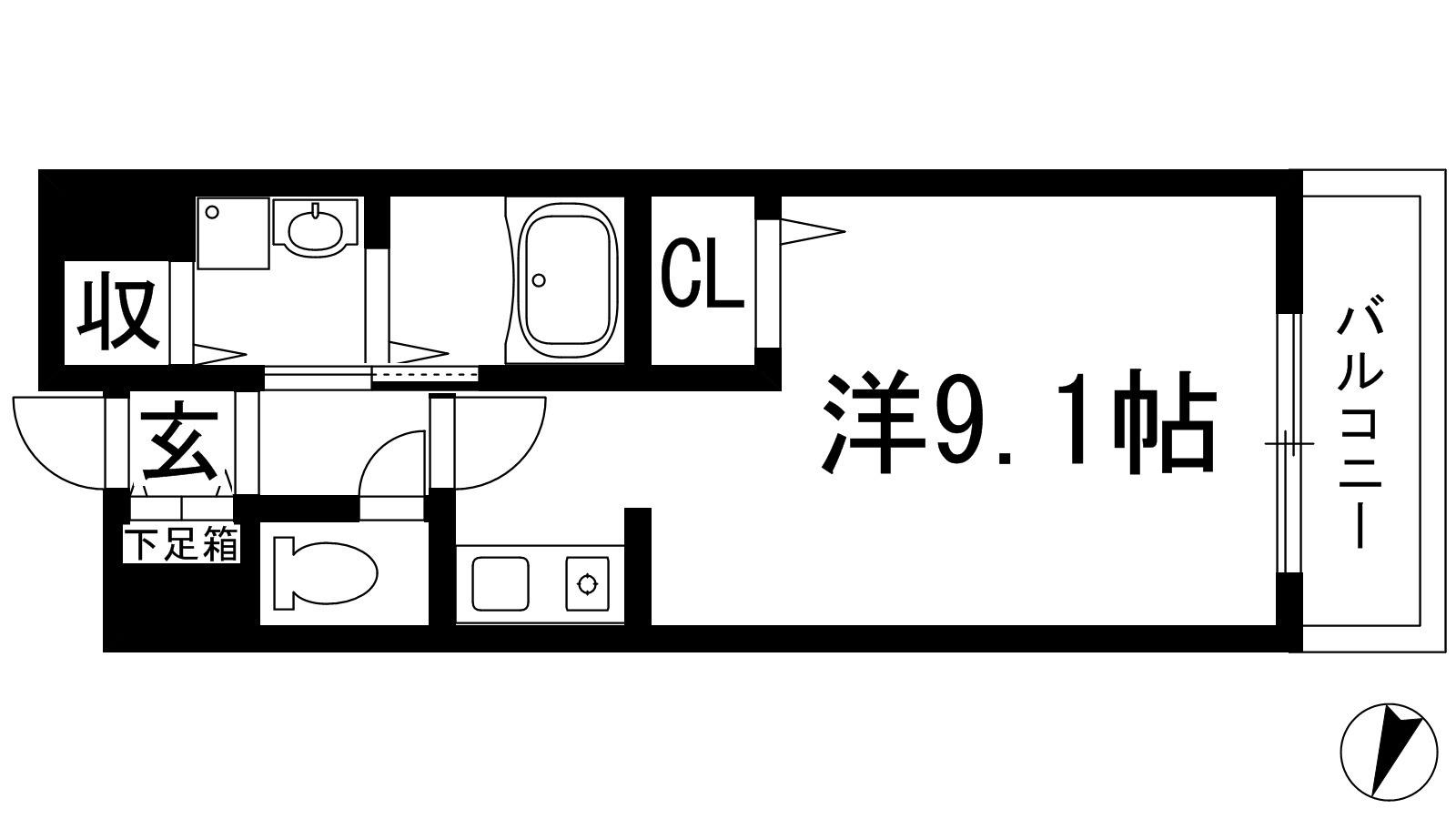 サンハイム(ワンルーム/2階)の間取り写真
