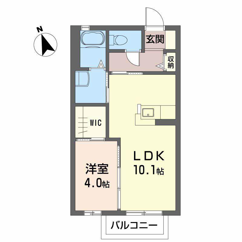 カーサヴェルージュ(1LDK/1階)の間取り写真