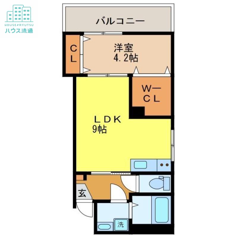 光町ハイツ(1LDK/4階)の間取り写真