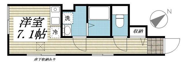 I-WOOD柴又(ワンルーム/1階)の間取り写真