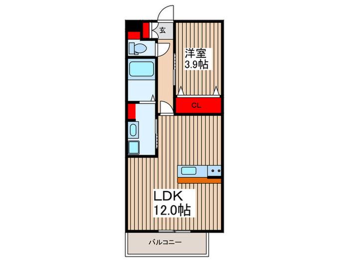FLORENTINE FLOAT(1LDK/4階)の間取り写真