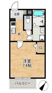 ALEGRIA姫路東(1K/3階)の間取り写真