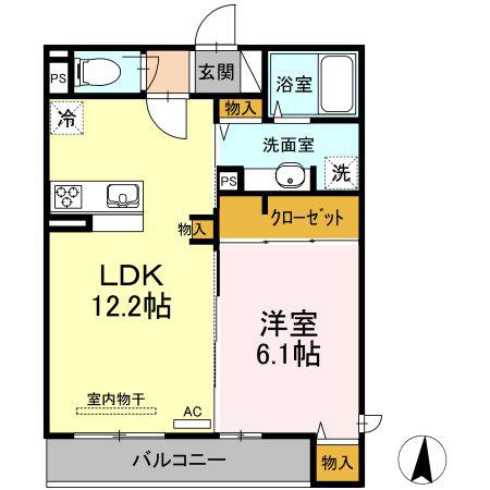 メゾンヴィクトワール梶ヶ谷(1LDK/3階)の間取り写真