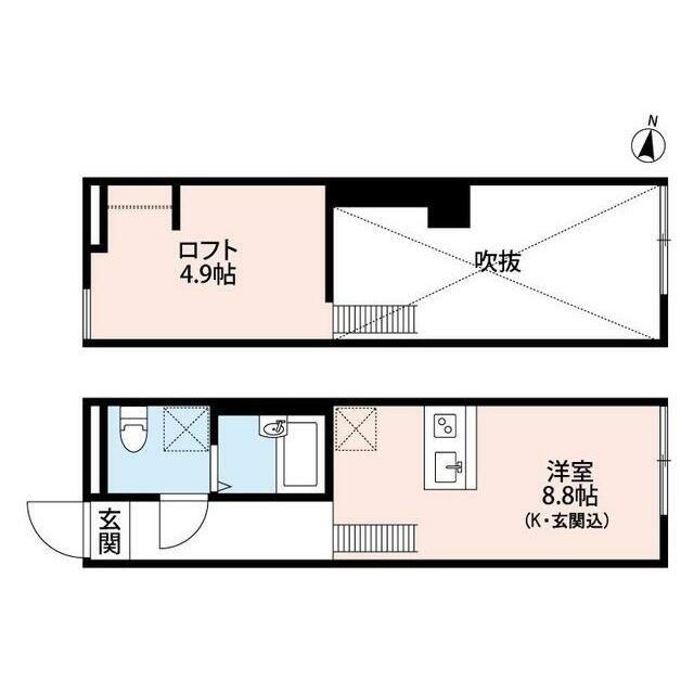 BELLE SWEET 江戸川(ワンルーム/2階)の間取り写真
