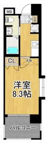 サンロージュ箱崎駅前(1K/3階)の間取り写真