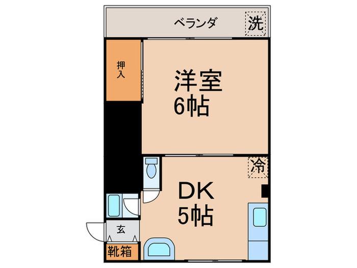 グリーンパークマンション(1DK/3階)の間取り写真