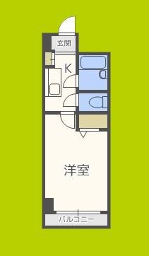 ノルデンハイム淡路(1K/5階)の間取り写真