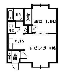 COZY NEST(1DK/1階)の間取り写真