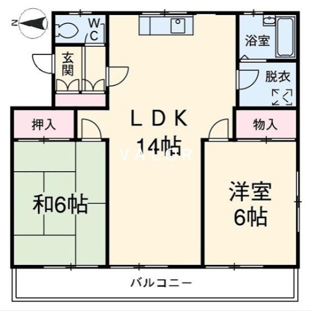 スターレンテル(2LDK/3階)の間取り写真