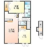 コンプリートプレイス(2LDK/2階)の間取り写真