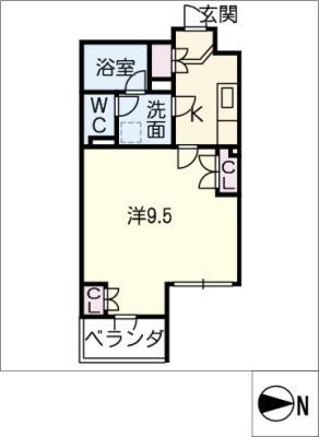 イースタンヒルズ一社駅前(1K/2階)の間取り写真