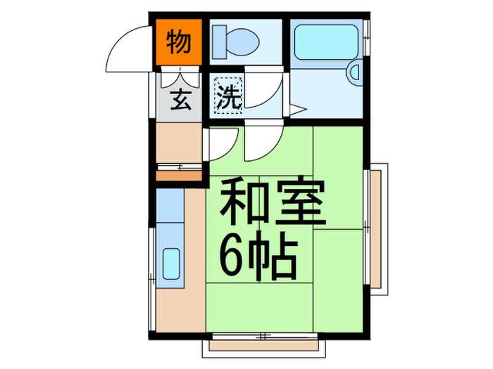 コーポ大久保(ワンルーム/2階)の間取り写真