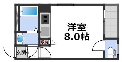 パークレーン深江橋(ワンルーム/4階)の間取り写真