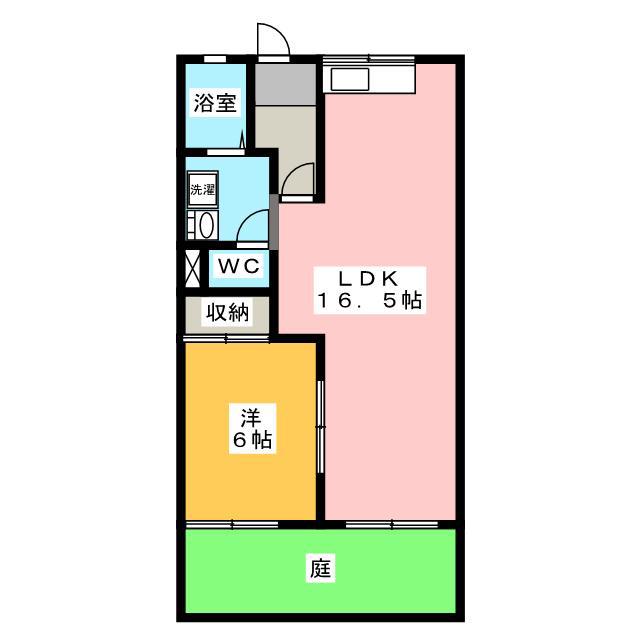フラワーポリス咲II(1LDK/1階)の間取り写真