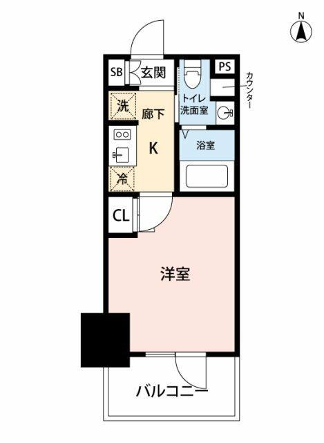 レジディア蒲田IV(1K/2階)の間取り写真