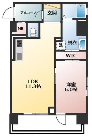 セジュール小牧(1LDK/3階)の間取り写真