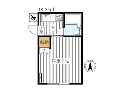 メゾンワタナベ(1K/2階)の間取り写真