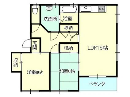 レジデンス彩(2LDK/3階)の間取り写真
