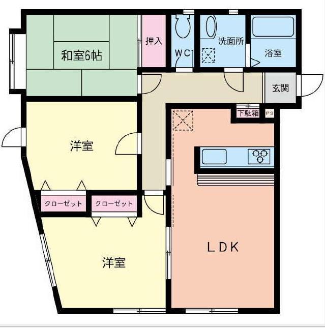 スアイナーカーウII(3LDK/1階)の間取り写真