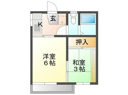 コーポ彩 A(2K/2階)の間取り写真