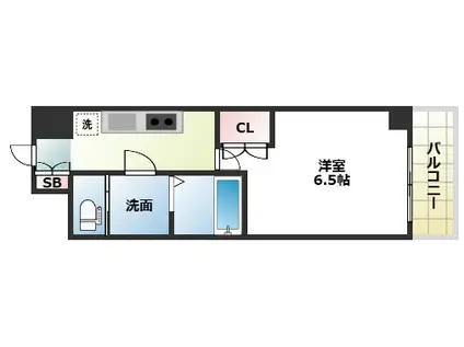 オズレジデンス今里サウス(1K/2階)の間取り写真