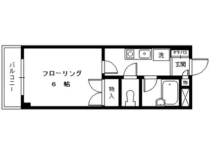 サニースポット(1K/1階)の間取り写真