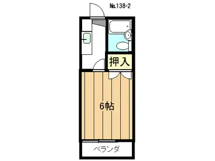 カレッジハウス2(1K/2階)の間取り写真