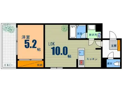 PEACE TOWER YS(1LDK/6階)の間取り写真