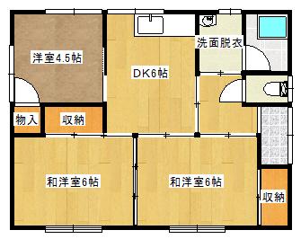 コーポ北町(3DK/2階)の間取り写真