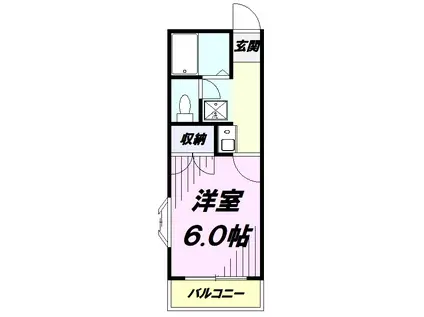 フォーレスト(1K/2階)の間取り写真