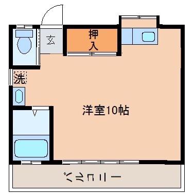 シャレル山王(ワンルーム/1階)の間取り写真