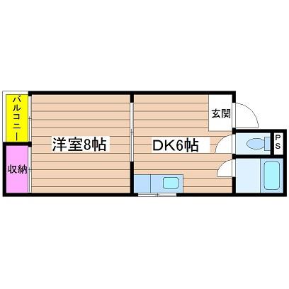 デイズハイツ八幡屋2(1DK/5階)の間取り写真