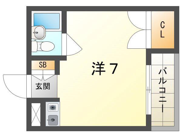 プレアール上神田(ワンルーム/2階)の間取り写真