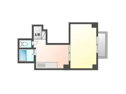 ケンセイビル(1DK/2階)の間取り写真
