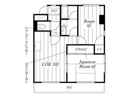 メゾン見晴台(2LDK/4階)の間取り写真