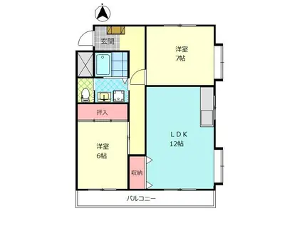 マキケンハイツ(2LDK/2階)の間取り写真