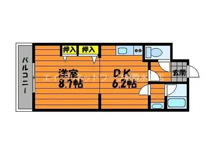 メゾン・エクセラン(1DK/1階)の間取り写真