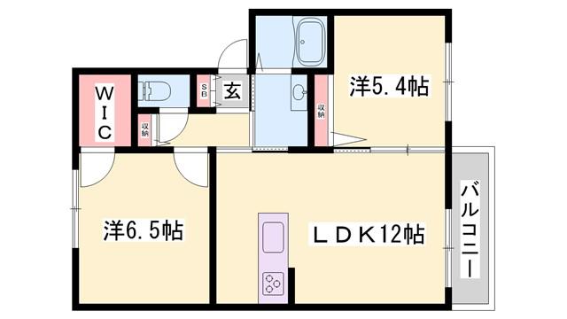 SHAMAISON SIAMESE(2LDK/2階)の間取り写真