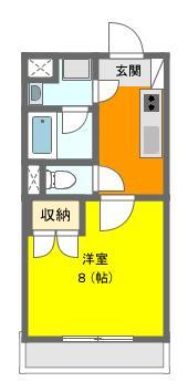 マンションアリーナ・ピア(1K/2階)の間取り写真