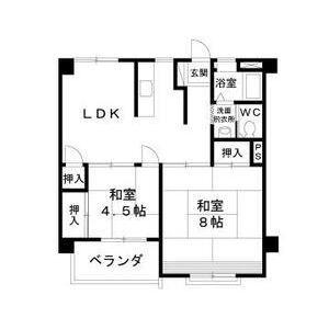 若杉ビル(2LDK/4階)の間取り写真
