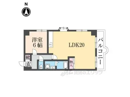 ハイムフロイデン一乗寺(1LDK/3階)の間取り写真