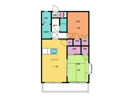 ログマンラシューレ(2LDK/3階)の間取り写真