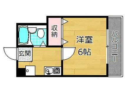 ベルハイム(1K/2階)の間取り写真