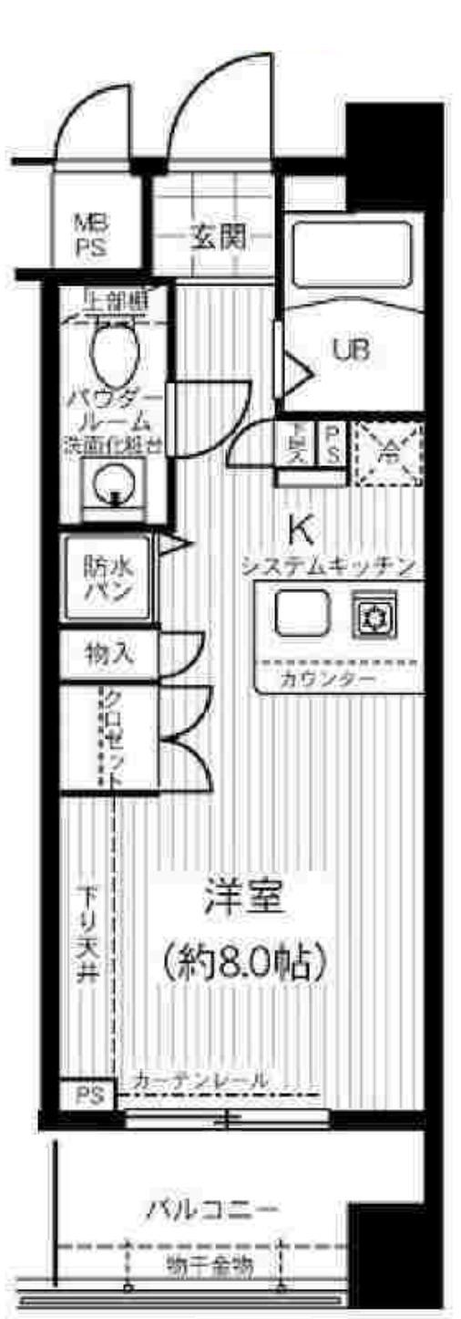 エスリード御堂筋梅田(1K/9階)の間取り写真