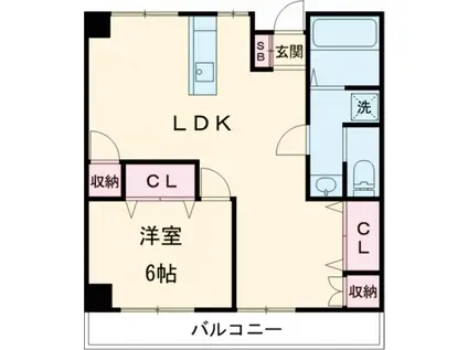 第2みずほビルディング(1LDK/5階)の間取り写真