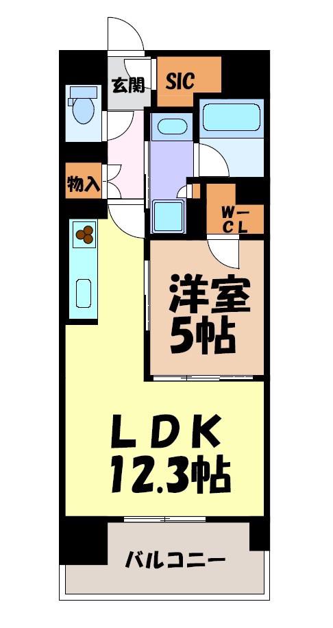 プレサンス グラン 栄 THE TOWER(1LDK/10階)の間取り写真