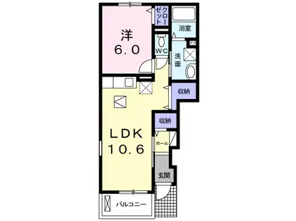 KSル・クープルIV(1LDK/1階)の間取り写真